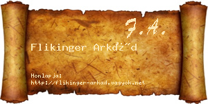 Flikinger Arkád névjegykártya